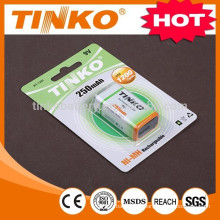 Ni-MH rechargeable battery --OEM welcomed 9V 250mah 1pcs/blister TINKO brand